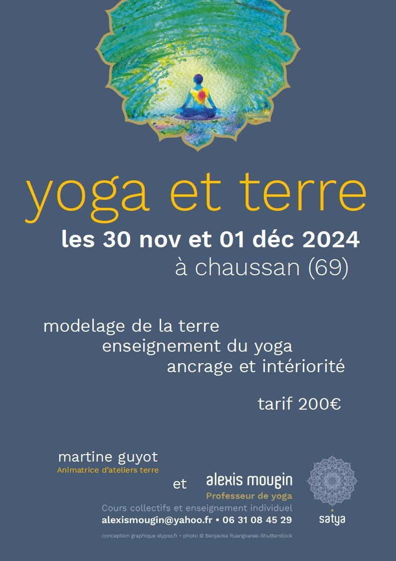 Affiche stage yoga et terre chaussan 2024 2